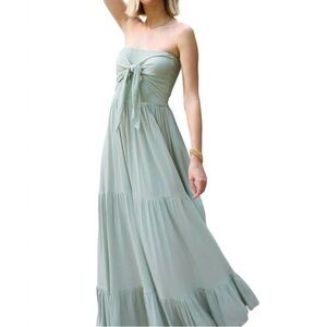 bishop + young Strapless Sage Green Dress